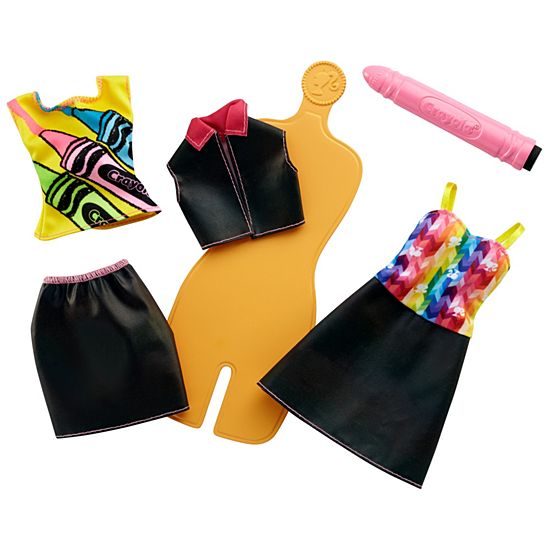 Barbie 17 Crayola Rainbow & Design  *((&%_^"Fa'$shion Set