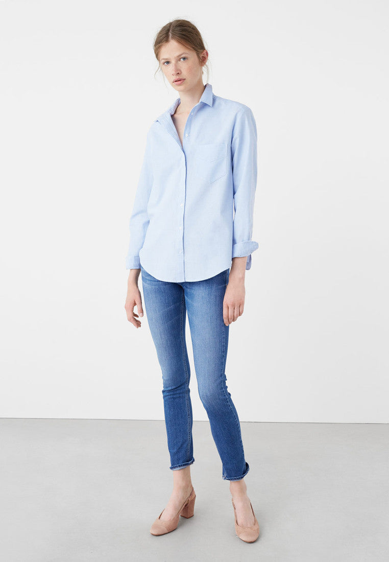 Women Blue Long Sleeve Shirt
